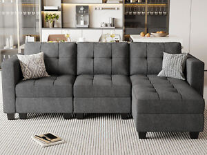 Belffin Modular Sectional Sofa Couch L Shaped Couch with Storage Seats Dark Gray