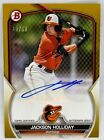 Jackson Holliday 2023 Bowman Prospects Gold Auto /50 #PPA-JH Baltimore Orioles