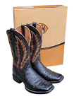 ARIAT MENS BLACK FULL QUILL OSTRICH COWBOY WESTERN BOOTS 12D WITH FREE SHIPPING