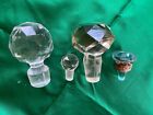 4 Crystal Glass cut antique bottle stoppers 