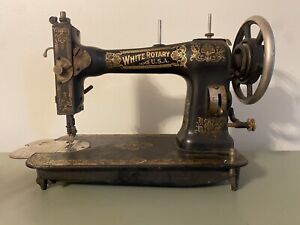 Vintage White Rotary Sewing Machine Serial FR 2271317 Unit Only, Untested