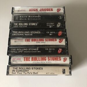 Lot Of 8 Rolling Stones / Jagger/ Richards Cassette Tapes