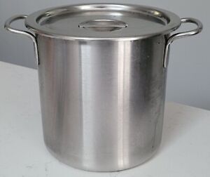 Vintage Vollrath 8Qt Stainless Steel Stock Pot with Lid Made In USA 9” X 8.5”