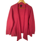 Eileen Fisher Woman 3X Wool open cardigan sweater long sleeve pink waterfall