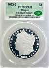 New Listing2023 $1 S Proof Silver Morgan Dollar CAC PR70 DCAM First Day of Delivery