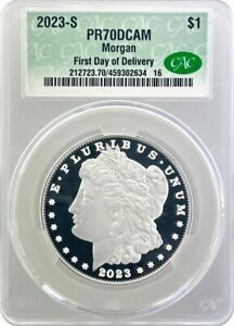 2023 $1 S Proof Silver Morgan Dollar CAC PR70 DCAM First Day of Delivery