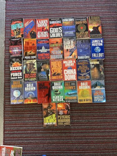 MILITARY FICTION, ACTION ADVENTURE lot Of 30 Paperbacks