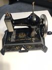 Antique Muller Cast Iron Sewing machine made in Germany hand crank , crank works