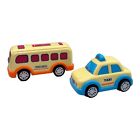 New ListingToddler Plastic Taxi & Bus Car Push Toys Lot Of 2