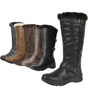 Women Winter Warm Faux Fur Lined Side Zipper Knee High Boots 5-12