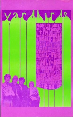 Yardbirds - Vancouver, B.C. - 1968 - Reprint Concert Poster - By BOB MASSE