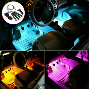 ??4PCS RGB-LED Glow Car Interior Lamp Under Dash Footwell Seats Inside Lighting