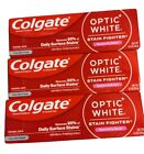 3- Colgate Optic White Stain Fighter Sensitivity Relief Toothpaste  Mint 4.2 Oz