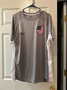 FIFA World Cup Qatar 2022 official USA soccer shirt -gray size L- excellent cond