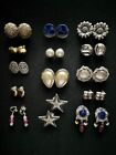 Lot of 14 Vintage Clip-on Earrings, Various Styles, Colors