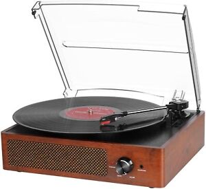 Bluetooth Record Player Belt-Driven 3-Speed Turntable, with Headphone Jack