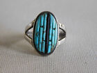 Sterling Silver Turquoise Black Onyx Large Oval Ring Sz 10.25