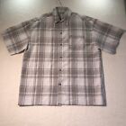 CalTop Shirt Mens 3XL Gray Plaid Short Sleeve Button Up VTG LA Cholo Streetwear