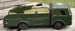 Yonezawa Japan US Army Military Pressed Metal Friction Toy Truck~Vintage Antique