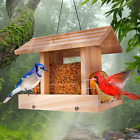 Bird Feeders for Outdoors Hanging - Wooden Bird Feeder Hopper, Cardinal Bird Hou