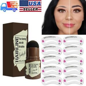 Waterproof Eye Brow Stamp Shaping Kit w/Eyebrow Card Definer Stencils Makeup Set