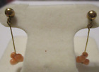 2 Pair Vintage Angel Skin Coral Dangle Drop Gold Filled Post Earrings 14K Backs