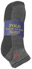 Polo Ralph Lauren Athletic 6-Pair Men's QTR Crew Socks Gray with Red Pony