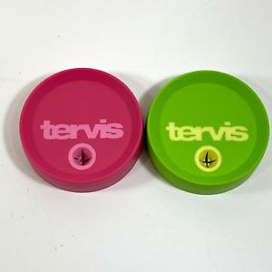 New ListingTervis Tumbler Travel Lids 16oz Replacement Straw Hole Lot of 2 Pink & Green