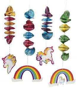 Unicorn Rainbow Dangling Spirals Party Decor Decoration