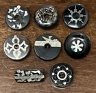 Antique Vintage Lot of 8 Metal, Foil & MOP Inlay Composition Buttons (BF30)