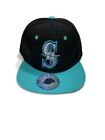 New ListingVintage Seattle Mariners  SnapBack Hat Blaxk Adjustable Turquoise UV