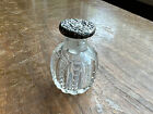 Cut Glass London Perfume Bottle W/Sterling Silver Stopper Repousse C. 1907