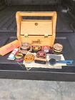 Vintage Kiwi Shoe Groomer Kit Shoeshine Polish Shine Care Oak Wooden Storage