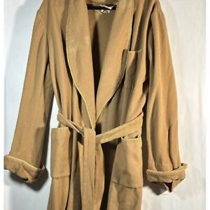 Abercrombie & Fitch By Jaeger Robe Tan Wool Winter Long Trench Coat Belted Men's