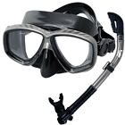 Scuba Diving Snorkeling Mask 100% Dry Snorkel Water Sports Gear Package Set