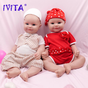 18inch Soft Silicone Reborn Baby Girl and Boy Silicone Doll Kids Xmas Gift