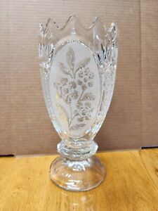 Vintage Heavy Lead Crystal Glass Flower Vase FREE SHIPPING