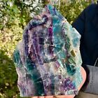 8.58LB Large Natural color fluorite section quartz crystal sheet mineral specime