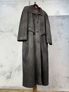 Vintage Jamo Leather Trench Coat Long Jacket Size L - XL