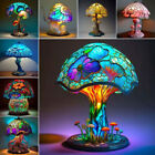 Stained Glass Plant Series Table Lamp Bohemian Resin Mushroom Night Lights Decor