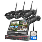 Hiseeu Wireless CCTV Security Camera System 8CH NVR 10'' LCD Monitor Outdoor Lot