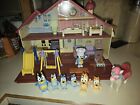 Bluey Family Home Playset House With Furniture Swing BBQ and 8 figures
