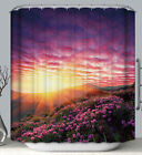 Sunset Scenic Mountain Paradise Fabric SHOWER CURTAIN 70x70 Flowers Floral