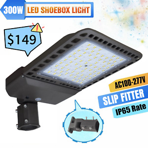 300W Parking Lot LED Lights Commercial LED Street Area Light Outdoor W/Photocell