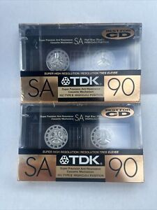 TDK SA 90 Blank Audio Cassette 90min High Bias Type II NEW Sealed- Lot of 2