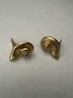 Vintage MFA Museum of Fine Art Gold Tone Snail  Earrings