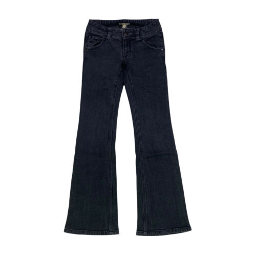 CAbi Jeans Boot Cut Stretch Denim 204R Womens Size 0 Black Flap Pocket Denim