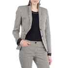 Akris Punto Women's Pinstripe Two Button Blazer Cream Black - Size 10