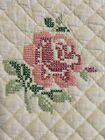 Handmade cross stitch Rose quilt