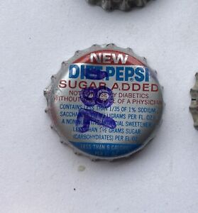 New Listing'60'S DIET Pepsi cola SODA crown bottle cap top acl cone flat tin Label low cal